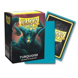 100 Protèges cartes Matte - Turquoise - Dragon Shield