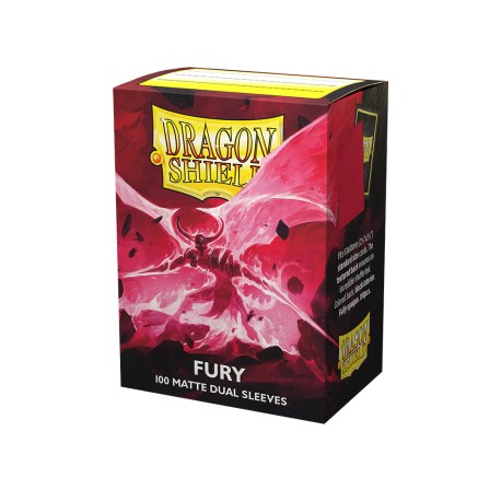 100 Protèges cartes Dual Matte - Fury - Alaric, Crimson King Dragon Shield