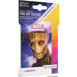 Sachet de 50 protèges carte taille standard Marvel Champions Fine Art Sleeves - Groot - Gamegenic