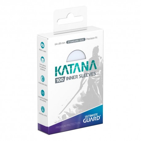 100 Inner Sleeves Katana taille standard Transparent - Ultimate Guard