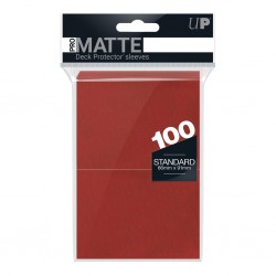100 Protèges Cartes Pro Matte Rouge Taille Standard - Ultra Pro