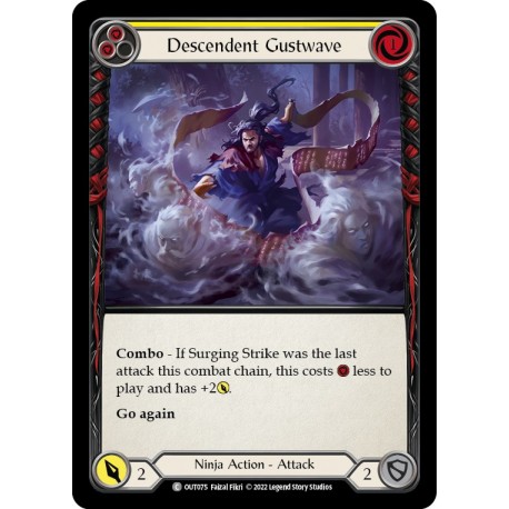 VO - Rainbow Foil - Descendent Gustwave (Yellow) - Flesh And Blood TCG