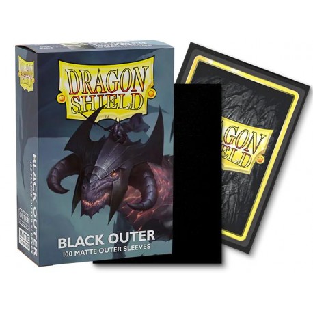 100 Sur Protèges cartes Matte Outer Sleeve - Noir - Dragon Shield