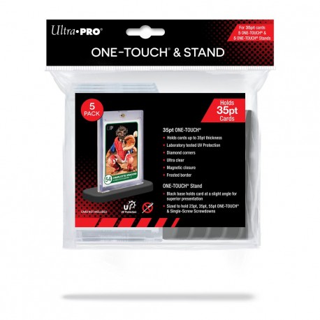 Lot de 5 Toploader 35PT One-Touch + Stand - Ultra Pro