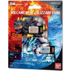 DIM Card pour Vital Bracelet Digimon - Set V.1 Volcanic Beat &amp;amp;amp;amp; Blizzard Fang