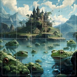 Tapis de jeu Frog&amp;amp;#039;s Castle compatible SORCERY TCG 60*60