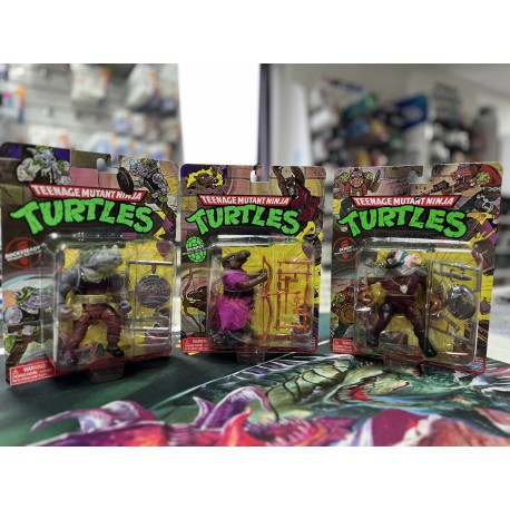 Pack de 3 Figurines Tortues Ninja: Splinter - Bebop - Rocksteady