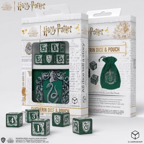 Harry Potter pack dés Slytherin (Serpentard) Dice &amp;amp; Pouch Set (5)