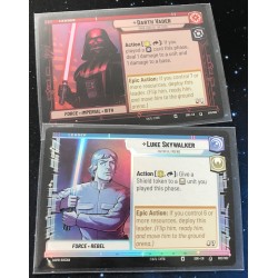 VO - Lot des 2 Leaders Darth Vader &amp;amp; Luke Skywalker du Starter - Star Wars Unlimited: Spark of Rebellion