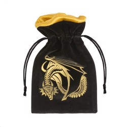 Bourse - Dragon Black & Golden Velours Dice Bag