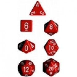 Set de 7 dés Polyhédrale - Rouge/Blanc - Chessex