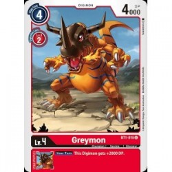 BT1-015 Greymon Digimon Card Game
